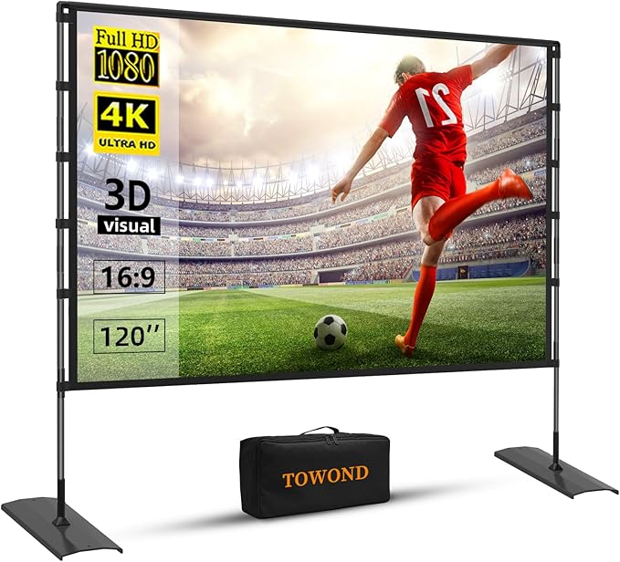 TOWOND Projector Screen and Stand, 120 inch Outdoor Projector Screen Indoor by TOWOND-JLFOfficial