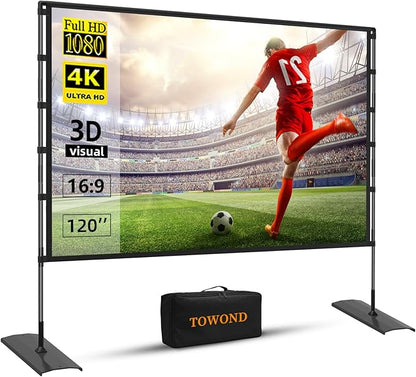TOWOND Projector Screen and Stand, 120 inch Outdoor Projector Screen Indoor by TOWOND-JLFOfficial