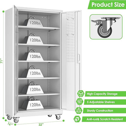 Reemoon71 H×32" W×16" D Metal Storage Cabinet - Image 3