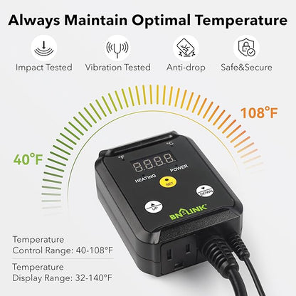 BN-LINK Reptile Thermostat Temperature Controller, Digital Heat Mat Thermostat - Image 3