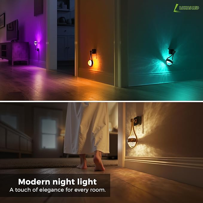 L LOHAS LED Night Lights Plug Into Wall: 2 Pack Star Projector RGB Night Light - Image 6