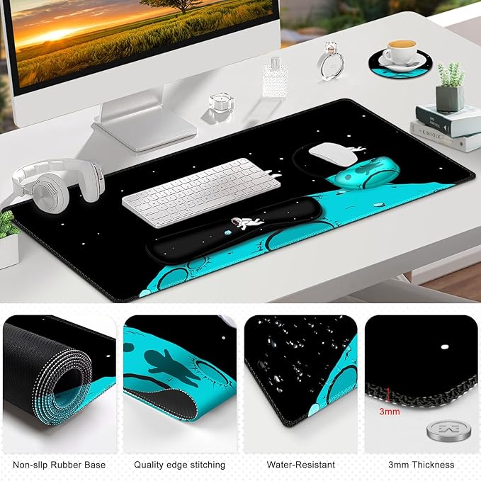 Gaming Mouse Pad, Large Desk Mat, Cute Desk Pad Protector, 4in1 XXL Mousepad + - Image 8