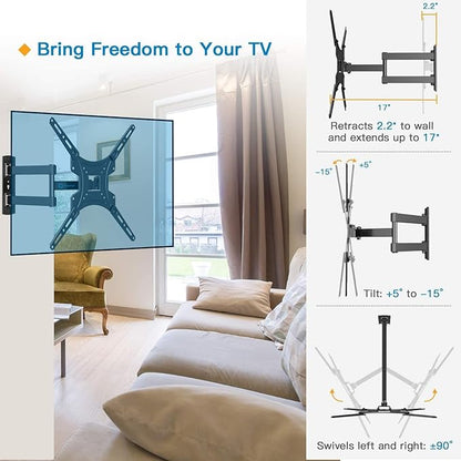 Full Motion TV Wall Mount Bracket Articulating Arms Swivels Tilts Extension - Image 4