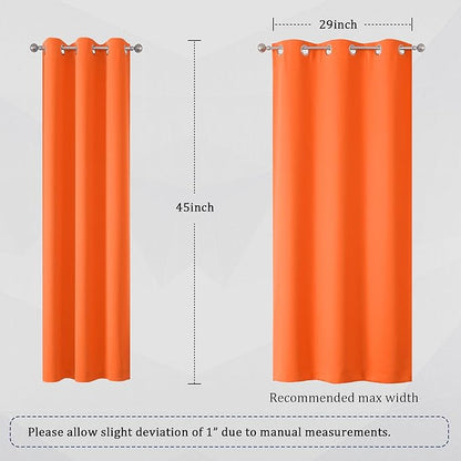 DUALIFE Summer Orange Curtains for Boys Bedroom 2 Panels Autumn Decor Darkening - Image 6