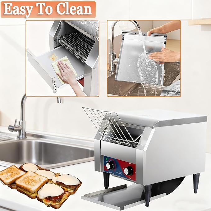 CTJ Commercial Toaster 300 Slices/Hour Electric Conveyor Belt Toaster Heavy - Image 5