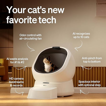 PETLIBRO Luma Automatic Cat Litter Box AI Waste Analysis, Open-Top Self - Image 2