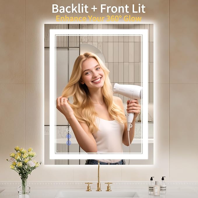 28"x36" LED Bathroom Mirror - Image 2