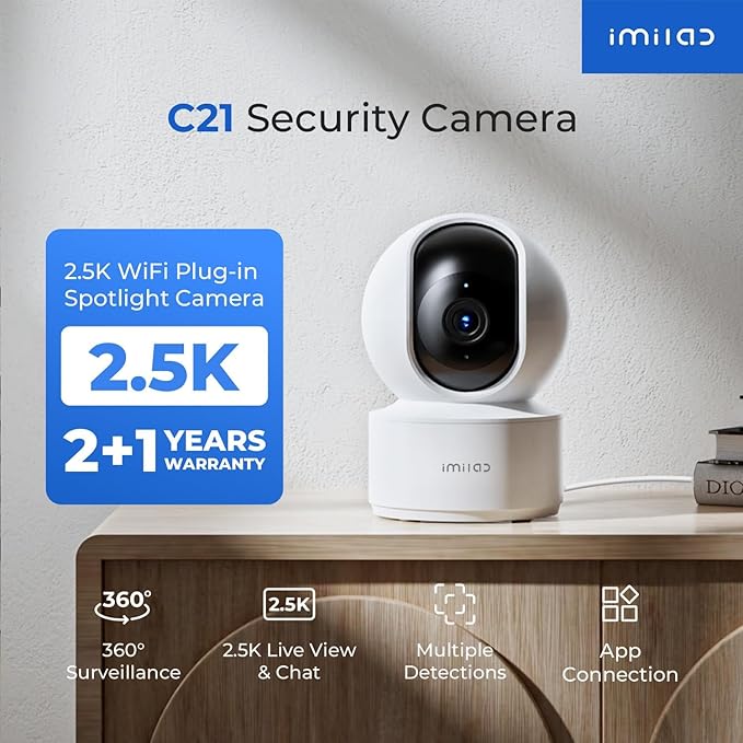 IMILAB C21 2.5K Security Camera Indoor, 360° View Room Camera - Image 2