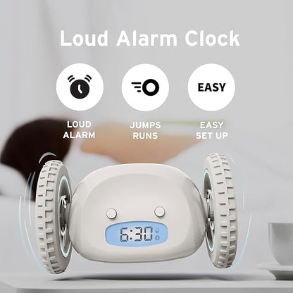 CLOCKY Extra Loud Alarm Clock for Heavy Sleepers on Wheels Rolls Runs Away - Image 3