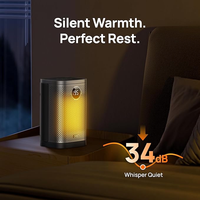 DREO Space Heater for Indoor, Portable Heater, 1500W Compact Ceramic Convection - Image 6