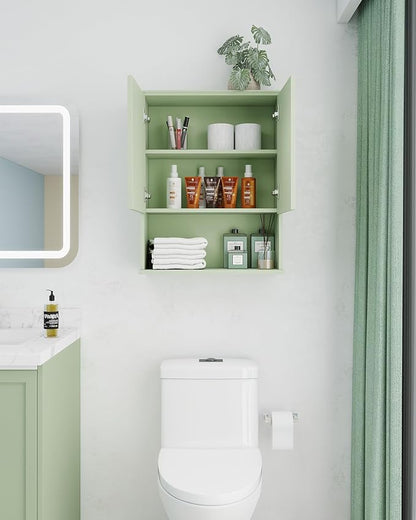 Bathroom Cabinet Wall Mount Buffering Hinge, Large Space Wooden Medicine Cabinet - Image 7