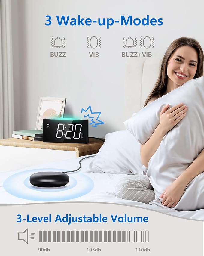 Vibrating Alarm Clock with Bed Shaker - Image 2
