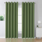 DUALIFE Grommet Curtains Sage Green 90 Inch Length 2 Panels Set Light Blocking by DUALIFE