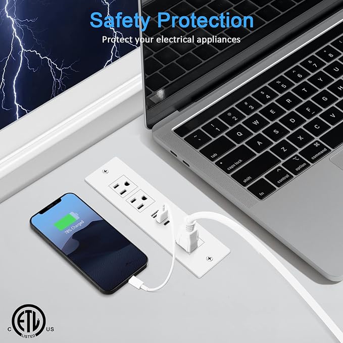 HEZI Recessed Power Strip, Furniture Drawer Outlet - Image 5