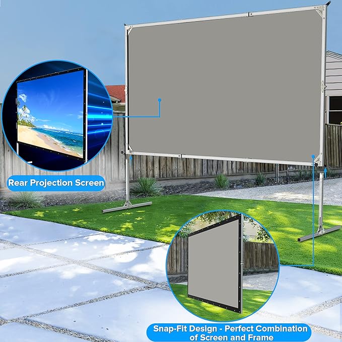 Projector Screen and Stand, JWSIT 120 inch Outdoor Movie Screen-Upgraded 3 - Image 3