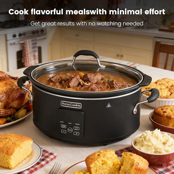 HOMECOOKIN Slow Cooker, Extra Large 10 Quart Digital Programmable Slow Cookers - Image 8