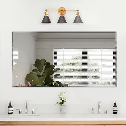 60x36 Inch Bathroom Mirror Frameless Beveled Edge Rectangle Wall Mirror - Image 6