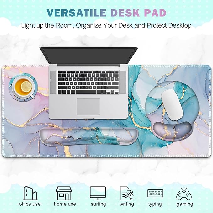 ToLuLu Desk Mat, XXL Large Mouse Pad Wrist Support Set，4 in1 Gaming Mousepad - Image 8