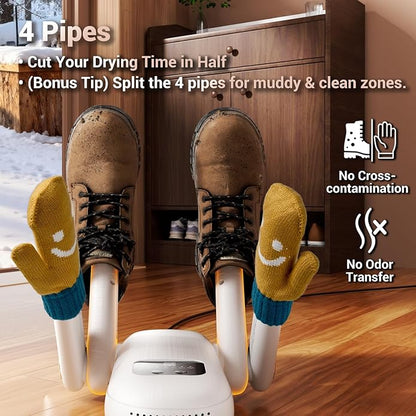 YsChois Boot Dryer, Shoe Dryer, Electric Gloves Warmer | Boost Mode, 4-Pipes - Image 4