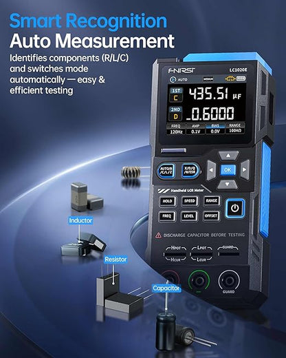 FNIRSI LC1020E 100kHz LCR Meter, Auto Component Detect, Measures ESR/Q/D/θ/X - Image 3