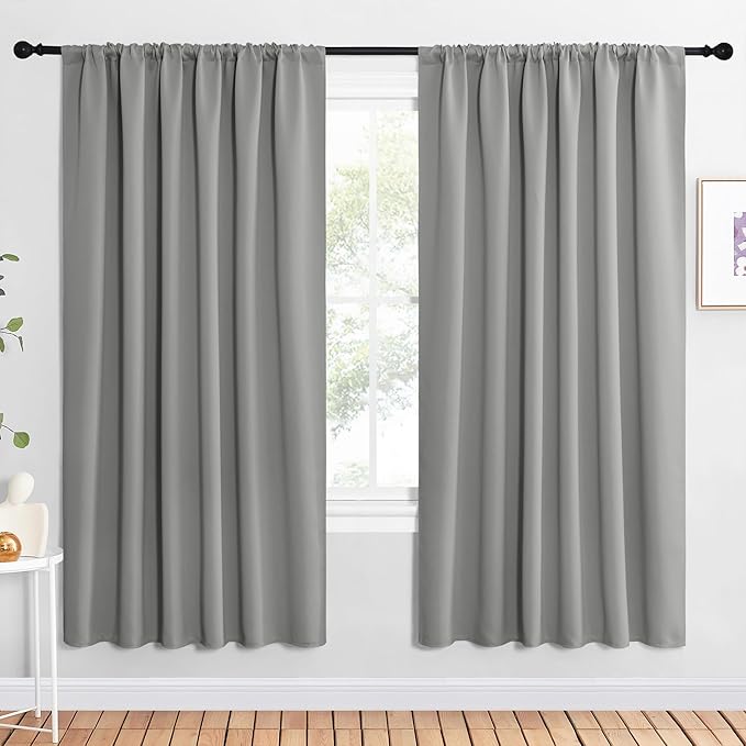 NICETOWN 2 Panels Blackout Curtains, Rod Pocket Window Curtains Room Darkning by NICETOWN