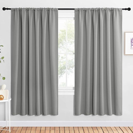 NICETOWN 2 Panels Blackout Curtains, Rod Pocket Window Curtains Room Darkning by NICETOWN