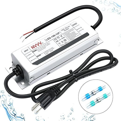 12V LED Driver 100W Waterproof IP68 Power Supply Low Voltage Transformer by NVVV