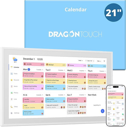 Dragon Touch 21.5 inch Digital Calendar Chore Chart – Interactive Touchscreen by DragonTouch