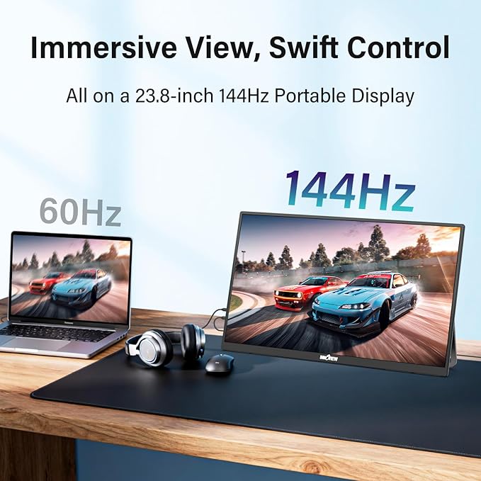 InnoView Large Portable Monitor 23.8inch FHD 1080P 144Hz USB-C, HDMI Computer - Image 3