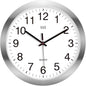 HITO 12 Inch Silent Wall Clock Battery Operated Non Ticking Glass Cover Silver by hito