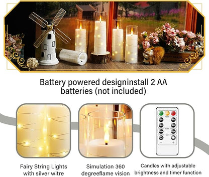 Flameless Candles with Embedded Star String, Suitable - Image 3