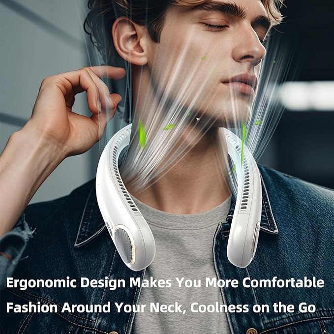 Kinhowly Portable Neck Fan, Hands Free Personal Wearable Bladeless Fan - Image 7