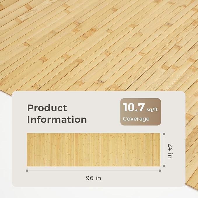 OUZUGIE 1 Pack 96x24 Inch Natural Bamboo Wall Panel – Natural Pole Wrap Paneling - Image 2