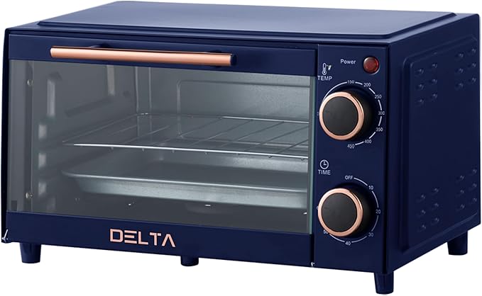 9L Toaster Oven, Small Countertop Electric Oven 750W, 60-Min Timer Auto Shut-Off by PRIME+CUISINE