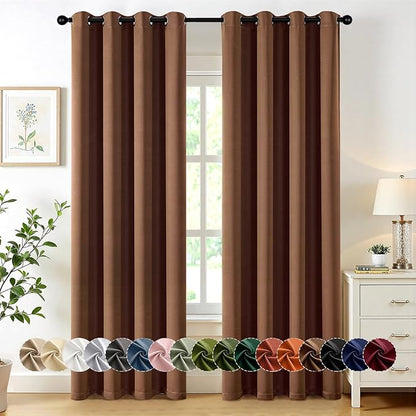 MIULEE Cappuccino Brown Blackout Curtains by MIULEE
