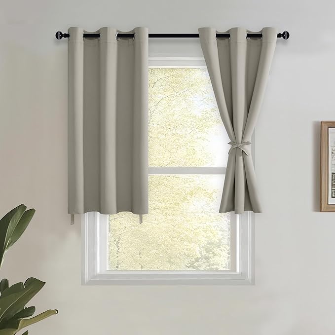 JIUZHEN Silver Grey Blackout Curtains by JIUZHEN
