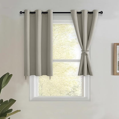 JIUZHEN Silver Grey Blackout Curtains by JIUZHEN