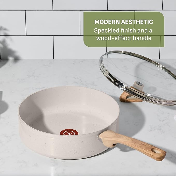T-Fal Revive Ceramic Nonstick Cookware Set, Oven Safe Up to 350ºF, Includes - Image 6