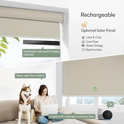 ZSHINE Motorized Blackout Window Blinds Customize Width Remote Control - Image 4