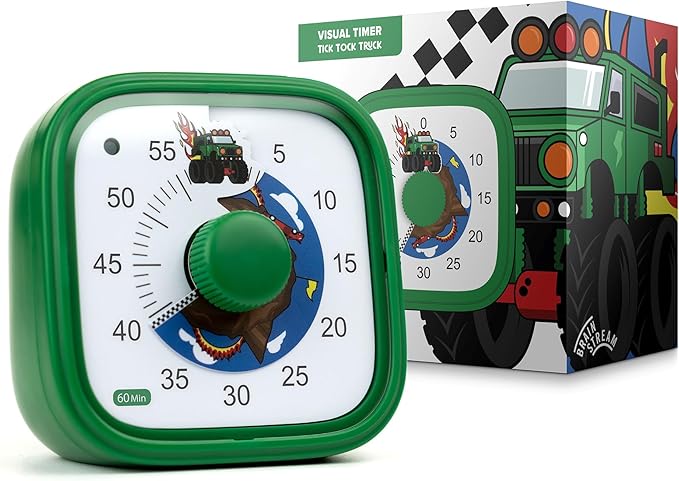 Visual Timer for Kids – Tick Tock Truck Clock by Brainstream