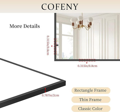 Black Bathroom Mirror for Wall, 36x40 Inch Rectangle Mirrors - Image 4