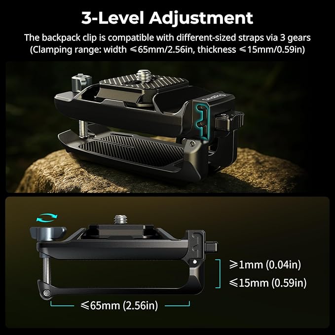 SMALLRIG Camera Clip with Plate, Quick Release System, Max Payload 40kg/88lb - Image 5