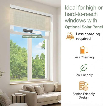 Tipiace Motorized Blinds with Remote Window Roller Shade Wireless Rechargeable - Image 7