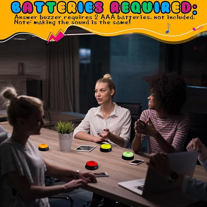 Honoson 8 Pcs Recordable Answer Buzzers, Personalized Sound, Recordable - Image 6