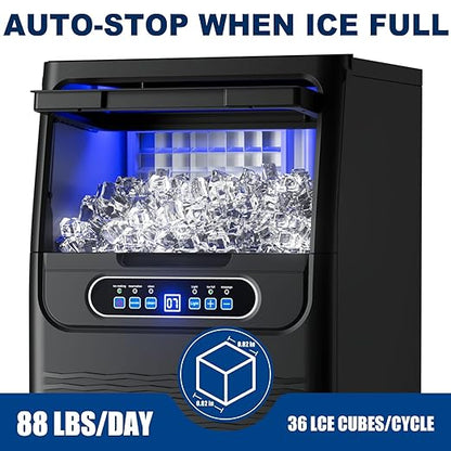 Ice Maker Countertop with Handle, 88lbs Per Day, Auto-Cleaning, Portable Sonic - Image 2