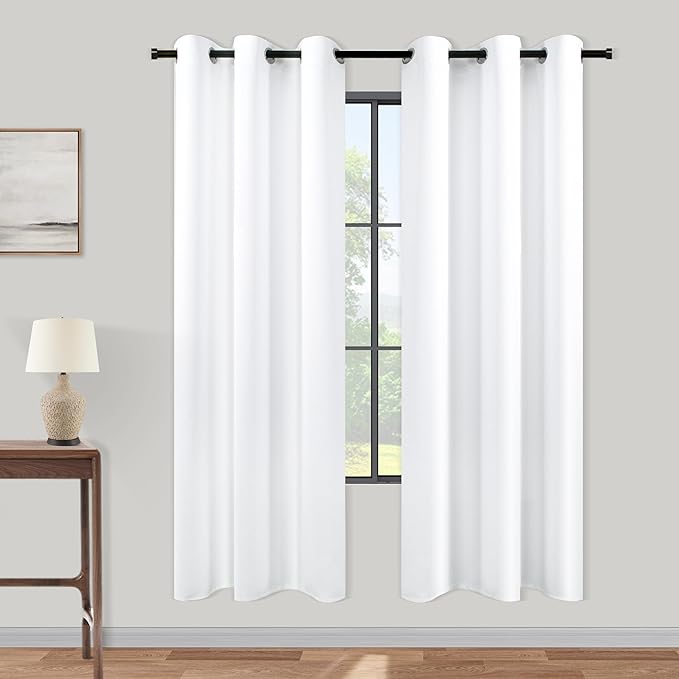 KOUFALL White Room Darkening Curtains 72 Inches Long by KOUFALL