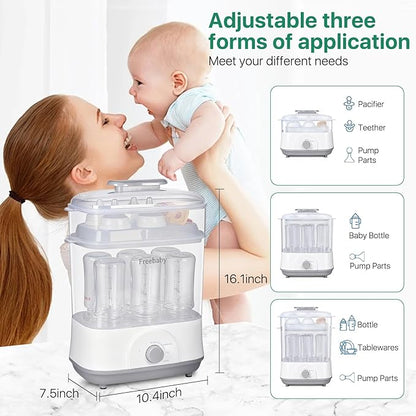 Freebaby Baby Bottle Sterilizer and Dryer, 4 in 1 Electric Steam Sanitizer and - Image 3