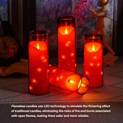Flameless Candles with Embedded Star String, Battery Operated LED Pillar - Image 4