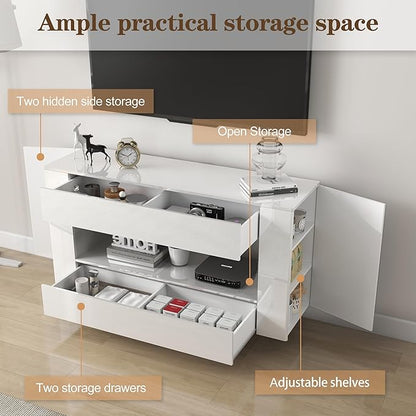 Vavkorkula High Gloss TV Stand for 55 Inch - Image 3