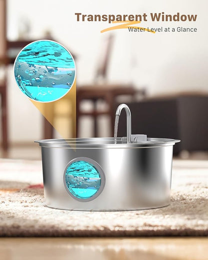 Dog Water Fountain for Large Dogs: 7L/236oz/1.8G Dog Fountain Stainless Steel - Image 6